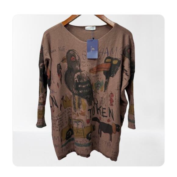Ellazhu Women’s Sweater One Size Pop Art Tunic NEW # H304 - Picture 1 of 8